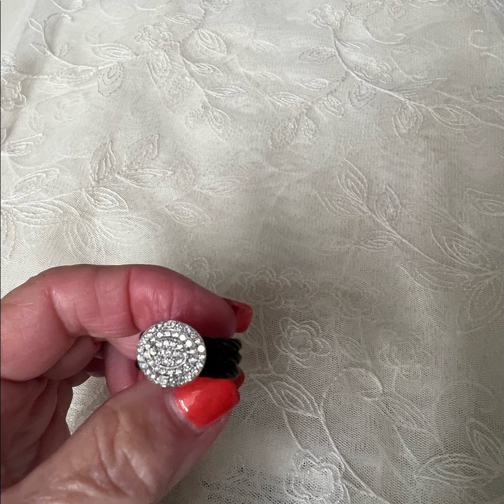 Charriol black 3 row cord and diamond ring